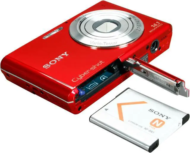 Alt view image 8 of 9 - SONY Cyber-shot DSC-W330 Red 14.1 MP 4X Optical Zoom 26mm Wide Angle Digital Camera Kit with Red Case and 2GB Memory Stick