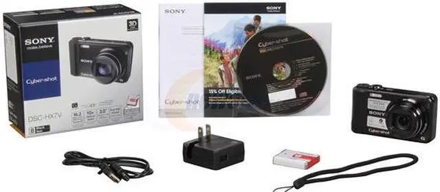 Alt view image 8 of 8 - SONY DSCHX7V/B Black 16.2 MP 10X Optical Zoom 25mm Wide Angle Digital Camera