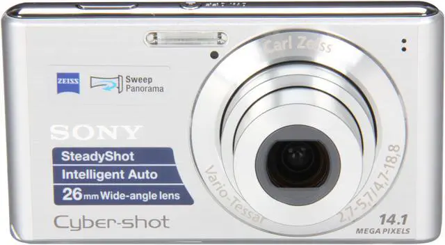 Alt view image 2 of 8 - SONY DSCW530/SC Silver 14.1 MP 4X Optical Zoom 26mm Wide Angle Digital Camera