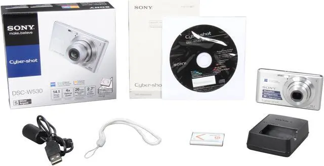 Alt view image 8 of 8 - SONY DSCW530/SC Silver 14.1 MP 4X Optical Zoom 26mm Wide Angle Digital Camera