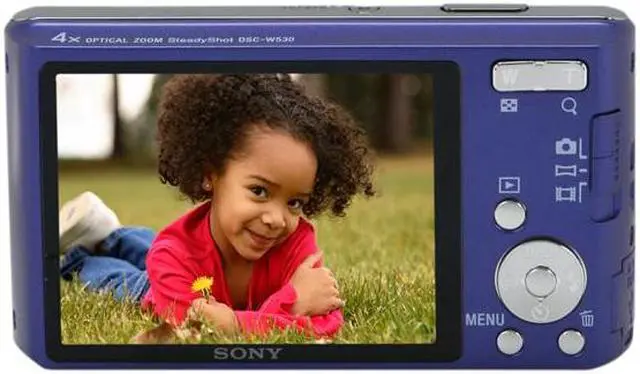 Alt view image 4 of 8 - SONY DSCW530/L Blue 14.1 MP 4X Optical Zoom 26mm Wide Angle Digital Camera