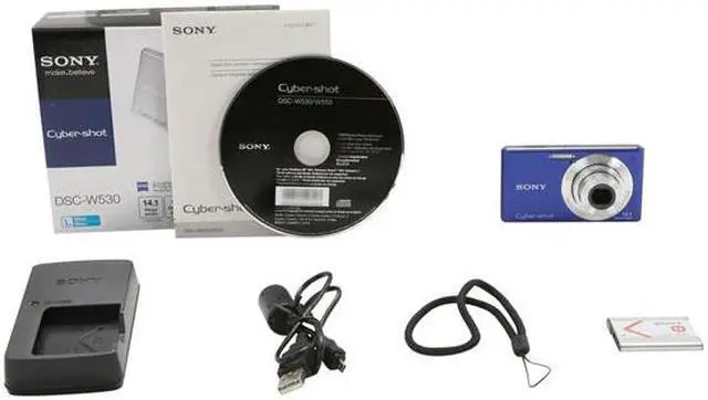 Alt view image 8 of 8 - SONY DSCW530/L Blue 14.1 MP 4X Optical Zoom 26mm Wide Angle Digital Camera