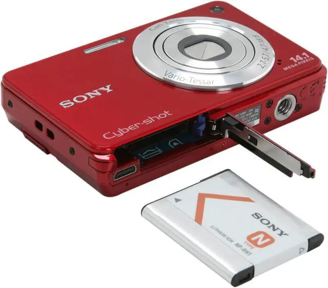 Alt view image 7 of 8 - SONY DSC-W560/RC Red 14.1 MP 4X Optical Zoom 26mm Wide Angle Digital Camera