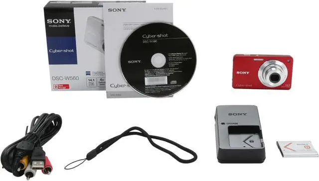 Alt view image 8 of 8 - SONY DSC-W560/RC Red 14.1 MP 4X Optical Zoom 26mm Wide Angle Digital Camera