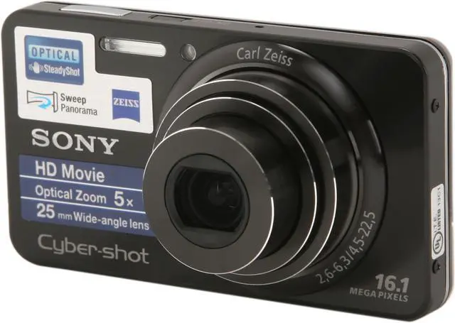 SONY DSCW570/B Black MP 25mm Wide Angle Digital Camera
