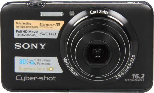 Alt view image 2 of 8 - SONY DSCWX9/B Black 16.2 MP 5X Optical Zoom 25mm Wide Angle Digital Camera