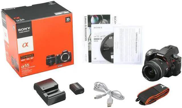 Alt view image 10 of 10 - SONY SLT-A55VL Black 16.2 MP  Digital SLR Camera with 18-55mm Lens