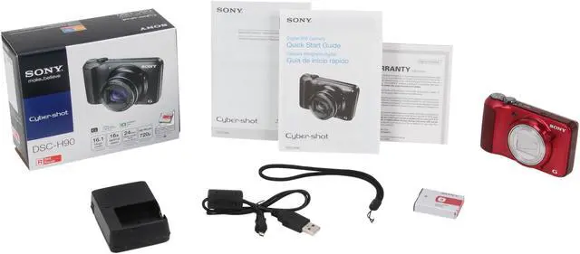 Alt view image 9 of 9 - SONY Cyber-shot DSC-H90/R Red 16.1 MP 16X Optical Zoom Digital Camera