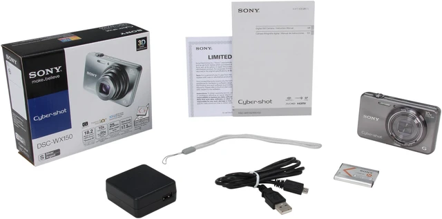 Alt view image 8 of 8 - SONY DSC-WX150 Silver 18 MP 10X Optical Zoom Digital Camera