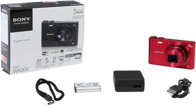 Alt view image 8 of 8 - SONY Cyber-shot DSC-WX300/R Red 18.2 MP 20X Optical Zoom Digital Camera HDTV Output