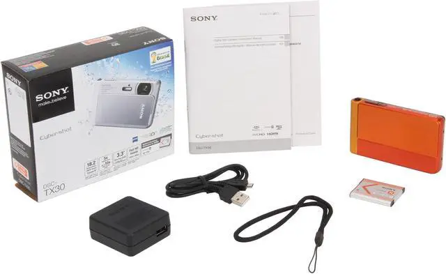 Alt view image 8 of 8 - SONY Cyber-shot DSC-TX30/D Orange 18.2MP 5X Optical Zoom Waterproof Shockproof 26mm Wide Angle Digital Camera HDTV Output