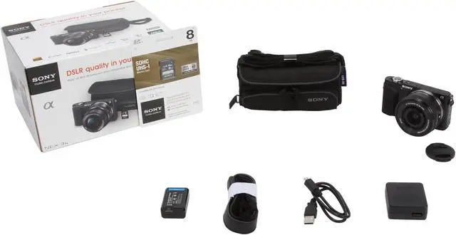 Alt view image 10 of 10 - SONY NEX-3N Black 16.1MP 3.0" 460,8K LCD Mirrorless Digital Camera with 16-50mm f/3.5-5.6 Lens