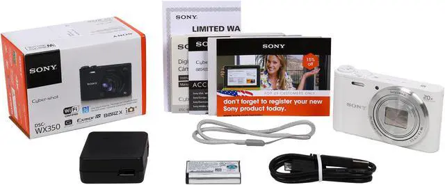Alt view image 8 of 8 - SONY Cyber-shot WX350 White 18.2 MP 20X Optical Zoom Digital Camera HDTV Output