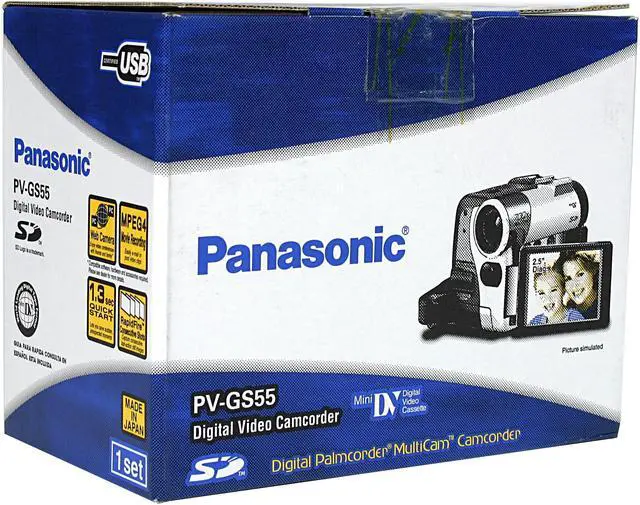 Alt view image 8 of 8 - Panasonic PV-GS55 1/6", 680K LCD 2.5" LCD 10X Optical Zoom MiniDV Camcorder
