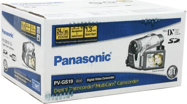 Alt view image 10 of 10 - Panasonic PV-GS19 680K pixels 2.5" LCD 39.5 - 948mm, 24x Optical Zoom MiniDV Camcorder