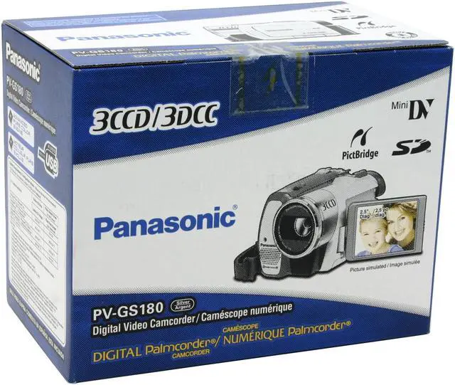 Alt view image 10 of 10 - Panasonic PV-GS180 1/6" 800K 3x CCD 2.5" 113K LCD 10X Optical Zoom MiniDV Camcorder