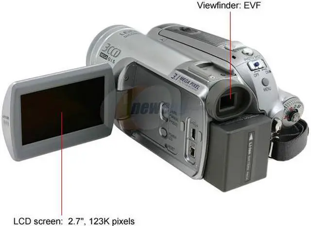 Alt view image 4 of 12 - Panasonic PV-GS300 1/6" 3CCD 2.7" 123K Wide LCD LCD 10X Optical Zoom MiniDV Camcorder