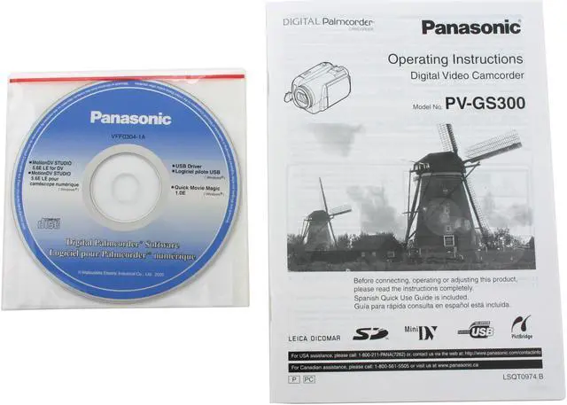 Alt view image 11 of 12 - Panasonic PV-GS300 1/6" 3CCD 2.7" 123K Wide LCD LCD 10X Optical Zoom MiniDV Camcorder
