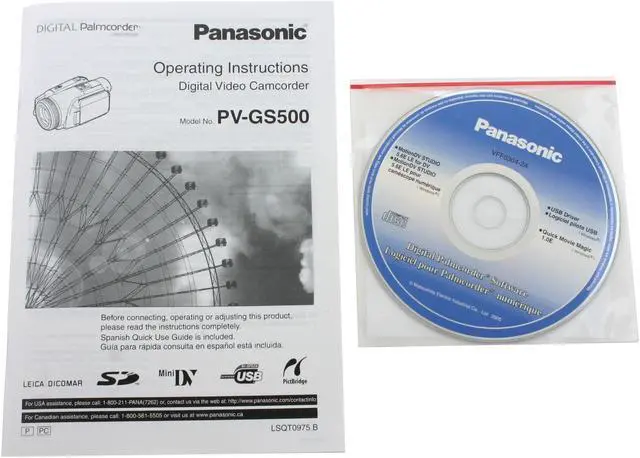 Alt view image 12 of 13 - Panasonic PV-GS500 1/4.7" 1.07MP 3CCD 2.7"  123K LCD 12X Optical Zoom MiniDV Camcorder