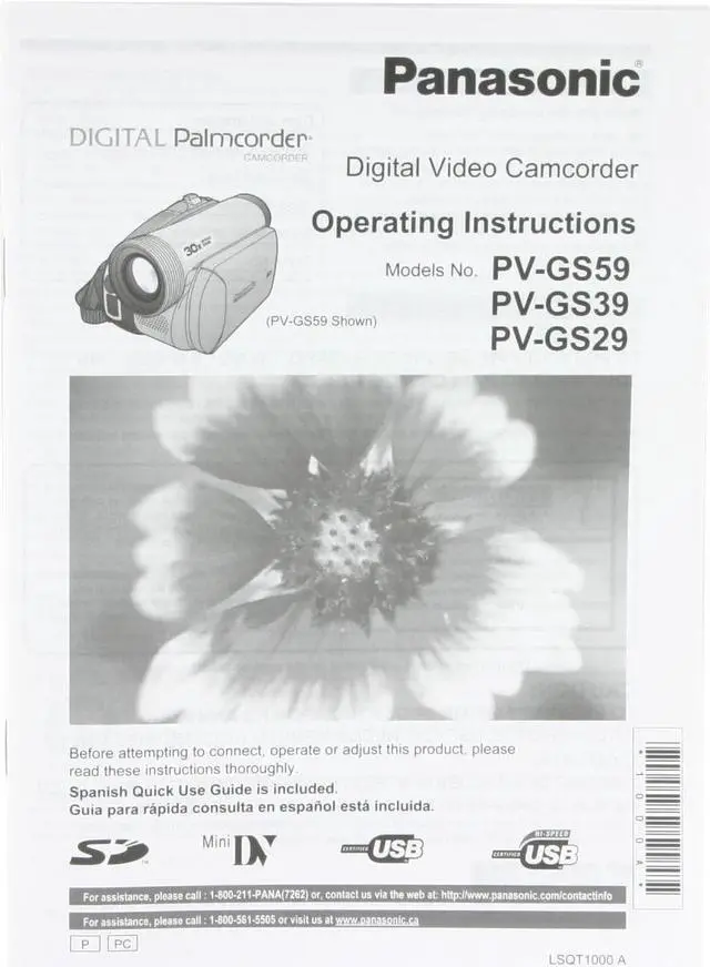 Alt view image 10 of 11 - Panasonic PV-GS29 Silver 2.5"LCD 30X Optical Zoom Digital Camcorder