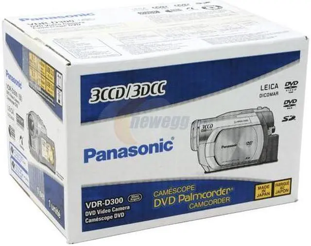 Alt view image 11 of 11 - Panasonic VDR-D300 1/6" 3 x CCD 2.7" 16:9 LCD 123K LCD 10X Optical Zoom DVD Camcorder