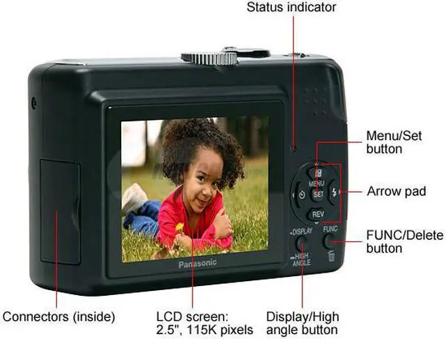Alt view image 3 of 13 - Panasonic DMC-LZ7K Black 7.2 MP 6X Optical Zoom Digital Camera