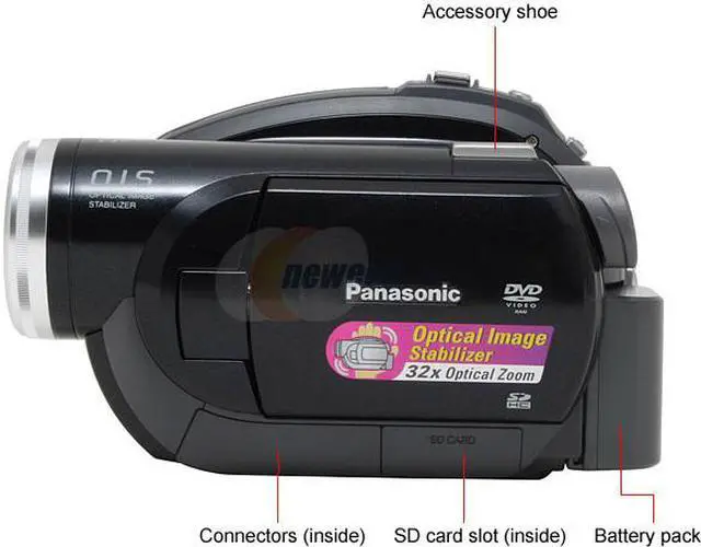 Alt view image 4 of 13 - Panasonic VDR-D230 Black 2.7"LCD 32X Optical Zoom DVD Palmcorder Camcorder