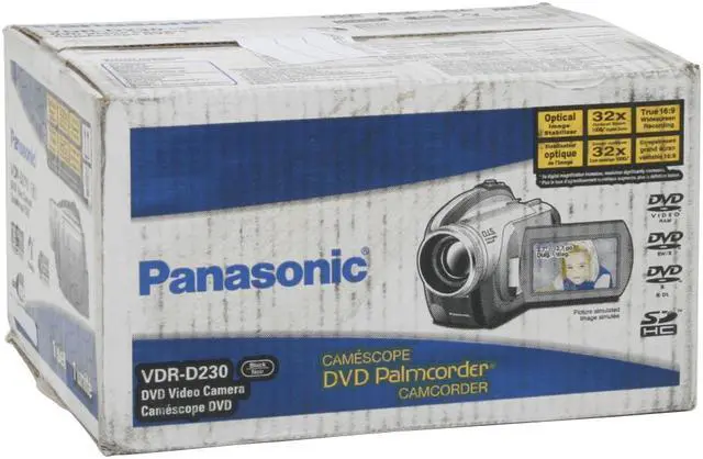 Alt view image 13 of 13 - Panasonic VDR-D230 Black 2.7"LCD 32X Optical Zoom DVD Palmcorder Camcorder