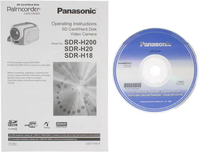 Alt view image 12 of 13 - Panasonic SDR-H18 1/6" CCD 2.7" 123K 32X Variable Speed Optical Zoom Hard Disk Drive/SD Palmcorder Camcorder