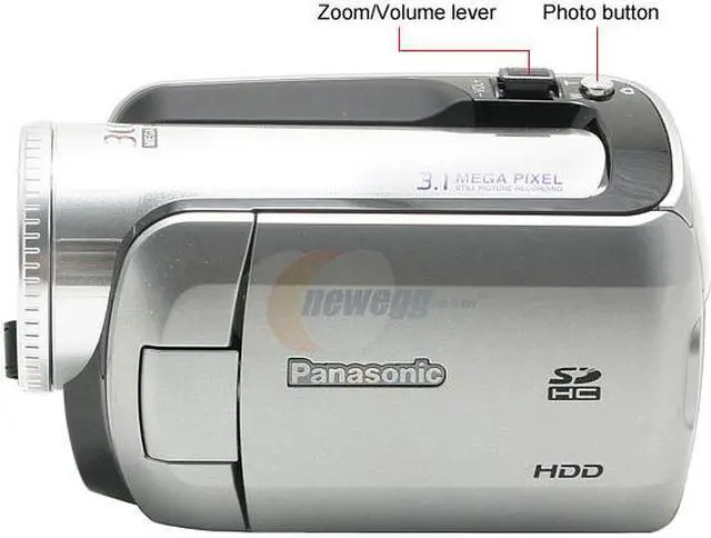 Alt view image 4 of 13 - Panasonic SDR-H200 Black&Silver 3CCD 10X Variable Speed  30GB Hard Disk Drive/SD Palmcorder Camcorder