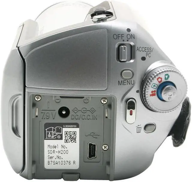 Alt view image 7 of 13 - Panasonic SDR-H200 Black&Silver 3CCD 10X Variable Speed  30GB Hard Disk Drive/SD Palmcorder Camcorder