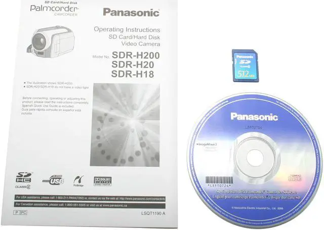 Alt view image 12 of 13 - Panasonic SDR-H200 Black&Silver 3CCD 10X Variable Speed  30GB Hard Disk Drive/SD Palmcorder Camcorder