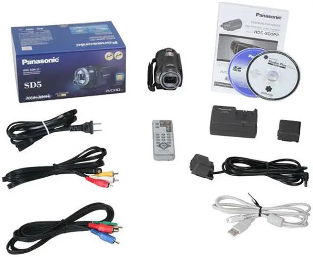 Alt view image 12 of 12 - Panasonic HDC-SD5 Black 3CCD 2.7"LCD 10X Variable Speed Optical Zoom High Definition Camcorder