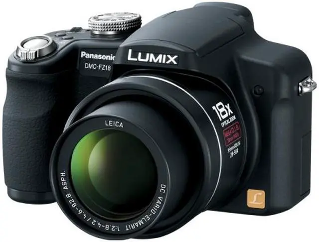 Main image of Panasonic DMC-FZ18K Black 8.1 MP 2.5" 207K LCD 18X Optical Zoom 28mm Wide Angle Digital Camera