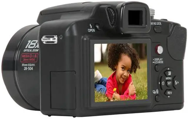 Alt view image 5 of 15 - Panasonic DMC-FZ18K Black 8.1 MP 2.5" 207K LCD 18X Optical Zoom 28mm Wide Angle Digital Camera