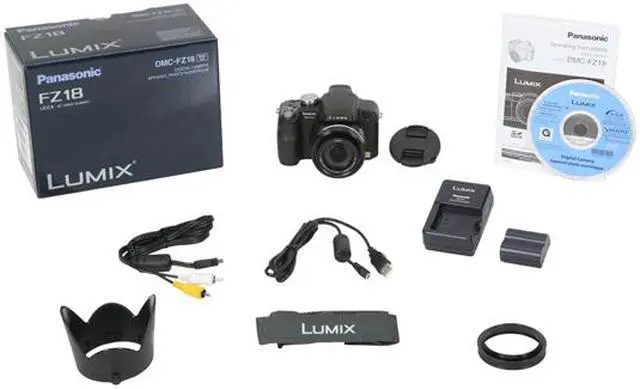 Alt view image 15 of 15 - Panasonic DMC-FZ18K Black 8.1 MP 2.5" 207K LCD 18X Optical Zoom 28mm Wide Angle Digital Camera