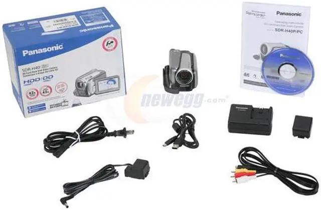 Alt view image 12 of 12 - Panasonic SDR-H40 Black/Silver 2.7"LCD 42X Variable Speed Zoom 40GB Hard Disk Drive/SD Hybrid Camcorder