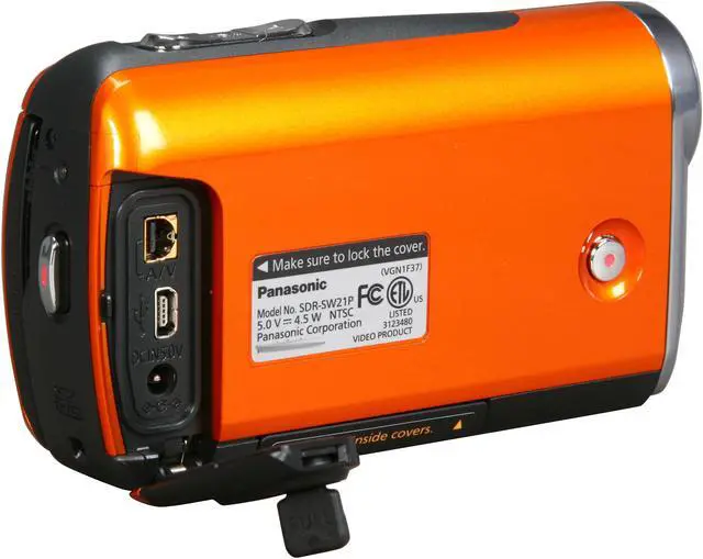 Alt view image 8 of 10 - Panasonic SDR-SW21 Orange 1/6" CCD 2.7" 123K Wide LCD 10X Optical Zoom SD Card Standard Definition Waterproof, Shock and Dust Proof Camcorder