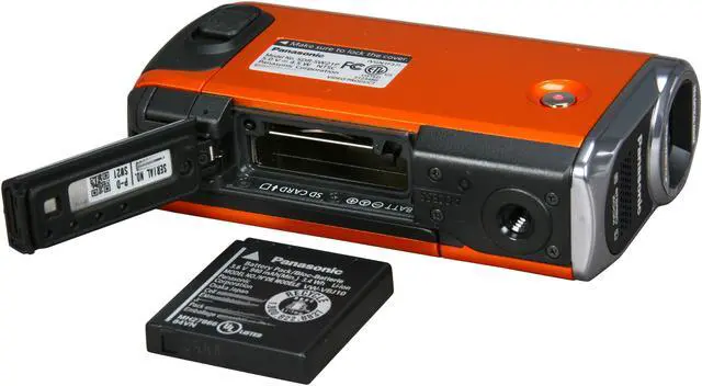 Alt view image 9 of 10 - Panasonic SDR-SW21 Orange 1/6" CCD 2.7" 123K Wide LCD 10X Optical Zoom SD Card Standard Definition Waterproof, Shock and Dust Proof Camcorder