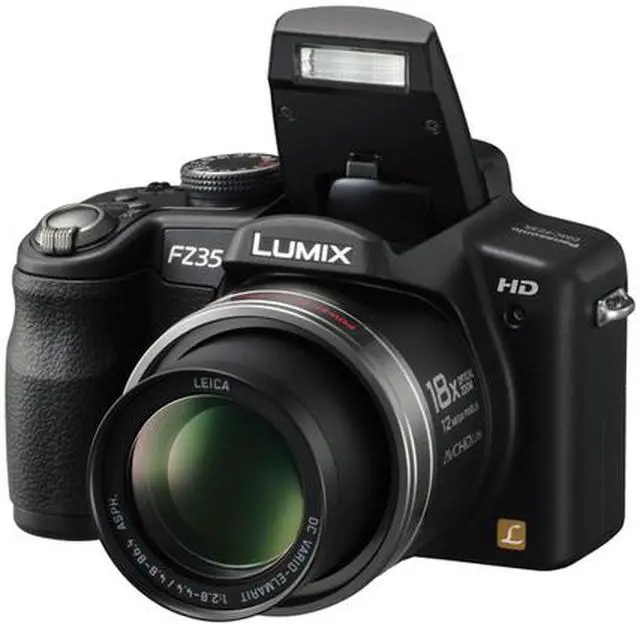 Alt view image 4 of 11 - Panasonic LUMIX DMC-FZ35 Black 12.1 MP 18X Optical Zoom 27mm Wide Angle Digital Camera