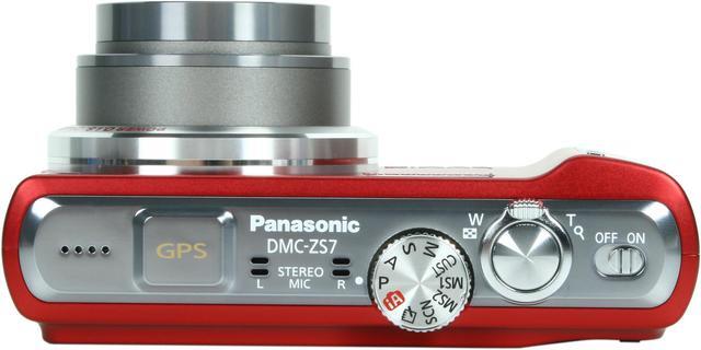 Alt view image 6 of 9 - Panasonic DMC-ZS7R Red 12.1 MP 12X Optical Zoom 25mm Wide Angle Digital Camera