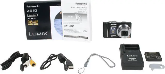 Alt view image 9 of 9 - Panasonic DMC-ZS10K Black 14.1 MP 16X Optical Zoom Digital Camera