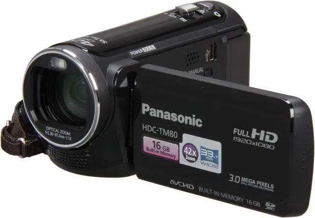 Main image of Panasonic HDC-TM80K Black 1/5.8" MOS 2.7" 230k LCD 34X Optical Zoom High Definition HDD/Flash Memory Camcorder