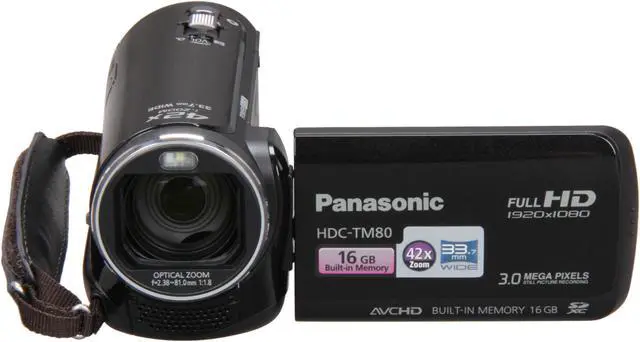 Alt view image 2 of 8 - Panasonic HDC-TM80K Black 1/5.8" MOS 2.7" 230k LCD 34X Optical Zoom High Definition HDD/Flash Memory Camcorder