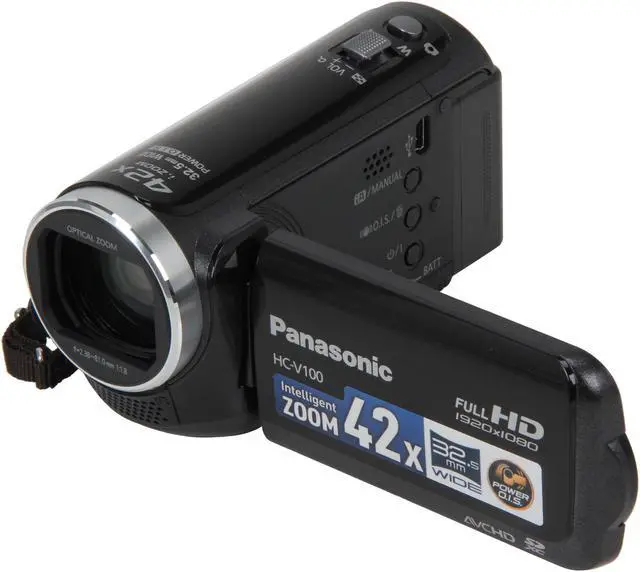 Main image of Panasonic HC-V100K Black 1/5.8" MOS 2.7" LCD 34X Optical Zoom Full HD Camcorder