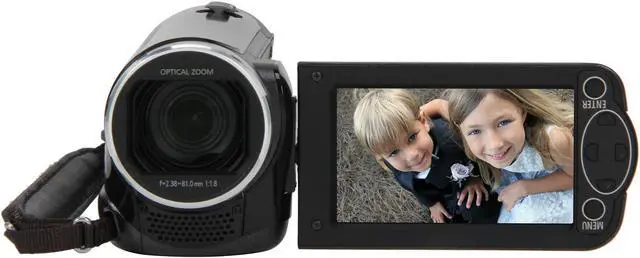 Alt view image 2 of 8 - Panasonic HC-V100K Black 1/5.8" MOS 2.7" LCD 34X Optical Zoom Full HD Camcorder