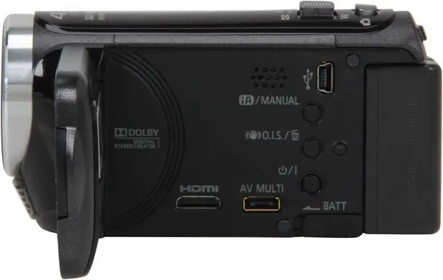 Alt view image 3 of 8 - Panasonic HC-V100K Black 1/5.8" MOS 2.7" LCD 34X Optical Zoom Full HD Camcorder