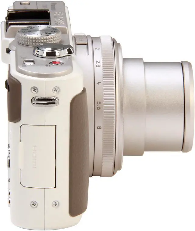 Alt view image 3 of 10 - Panasonic LUMIX LX7 White 10.1 MP 3.8X Optical Zoom 24mm Wide Angle Digital Camera HDTV Output