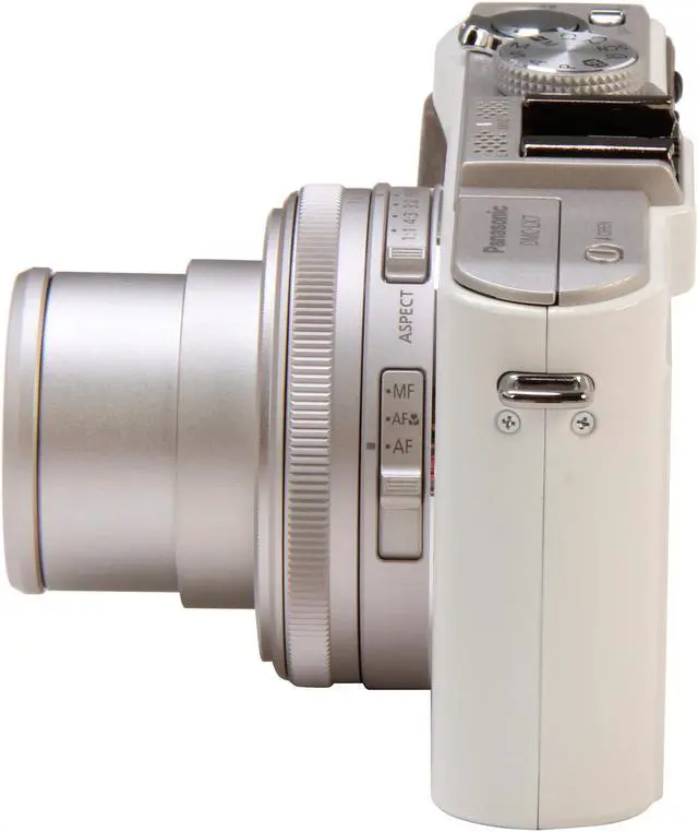 Alt view image 5 of 10 - Panasonic LUMIX LX7 White 10.1 MP 3.8X Optical Zoom 24mm Wide Angle Digital Camera HDTV Output