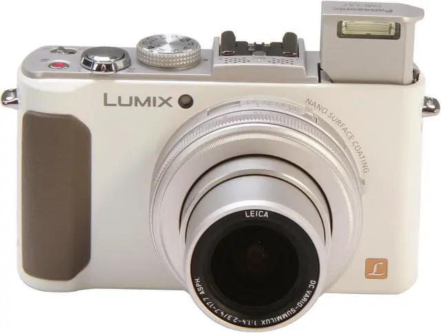 Alt view image 6 of 10 - Panasonic LUMIX LX7 White 10.1 MP 3.8X Optical Zoom 24mm Wide Angle Digital Camera HDTV Output